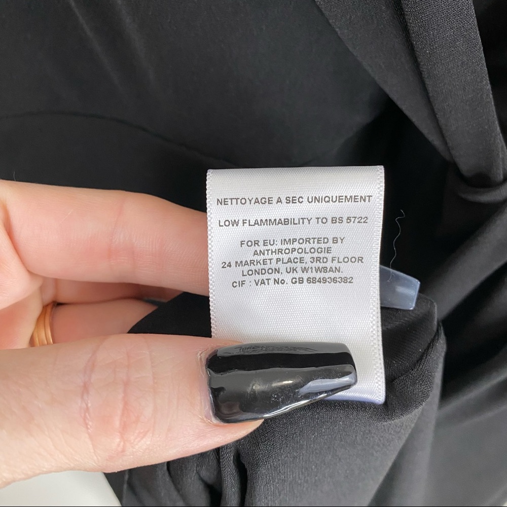 Velvet by Graham and Spencer X Anthropologie Caterina Black Faux Wrap Dress XS - Picture 10 of 12